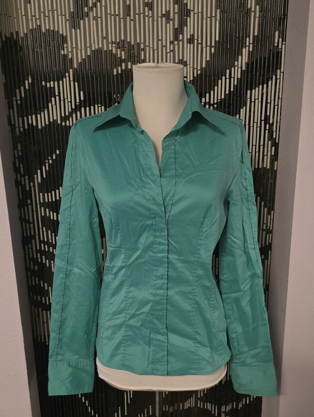 Hugo Boss Teal Collared Women's Shirt Size 4